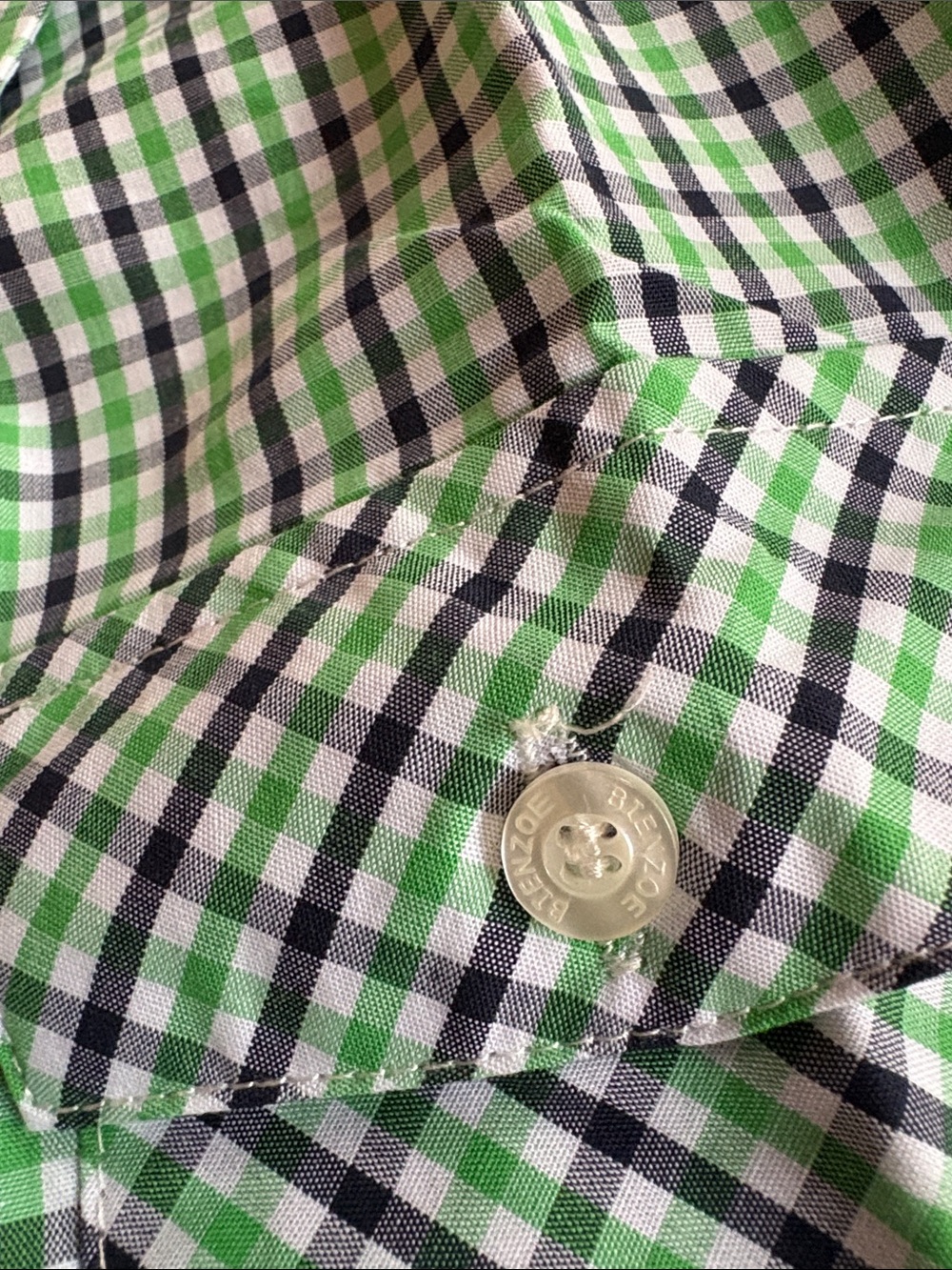Kids Long-Sleeve Button-Down Shirt by Vineyard Vines - Green & Blue Check. Cott - Picture 5 of 5